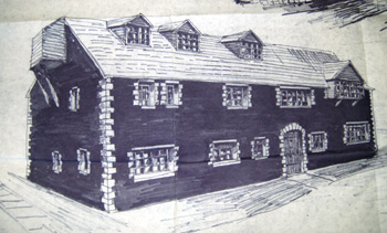 Impression of east elevation of the mill after alterations in 1976
